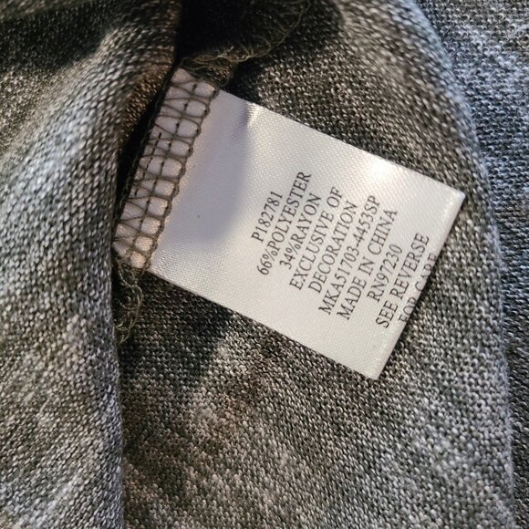 Absolutely Famous Lace Inset Olive Gray Long Sleeve Shirt Top Small NWT - Picture 7 of 10